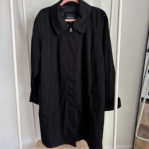 Nautica Women's Classic Black Trench Coat